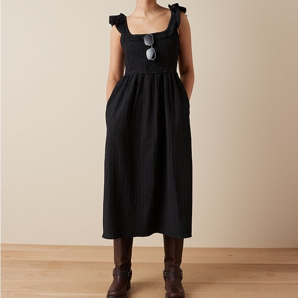 American eagle flutter sleeve smocked midi dress - Picture 1 of 4